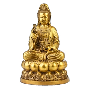 包邮 祥狮纯铜佛像观世音菩萨 观音菩萨佛像南海观音菩萨