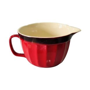 ins出口美国复古渐变色vintage大红洋气陶瓷打蛋碗柔面碗盆引流碗