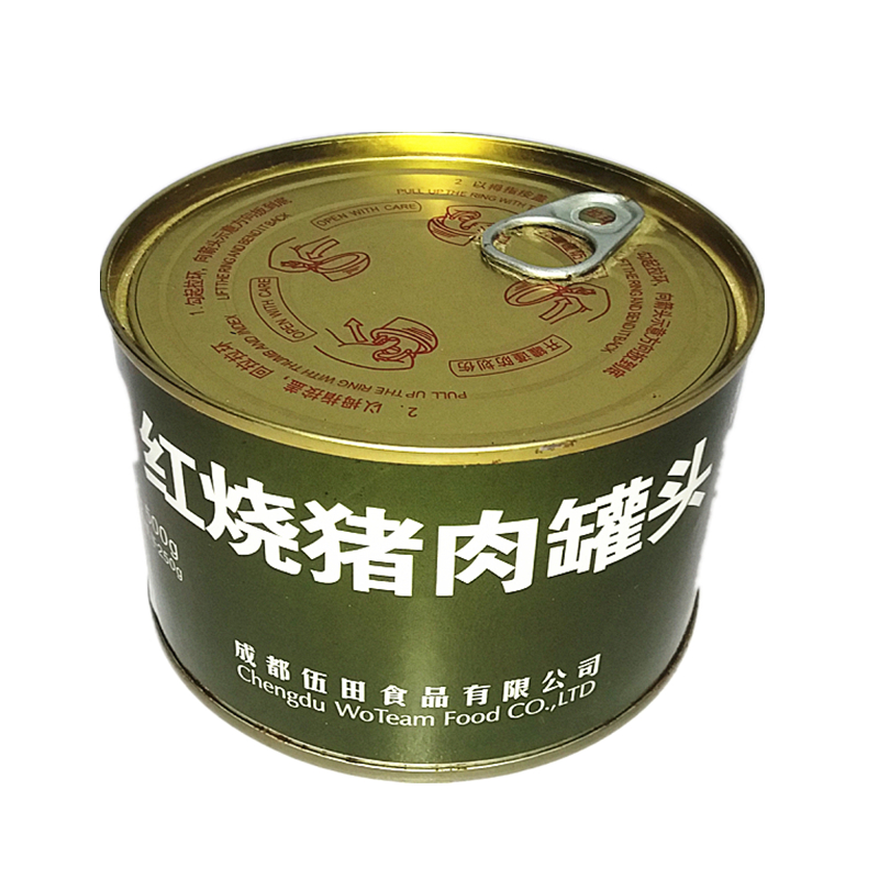 固形物75%伍田红烧猪肉罐头500g*2罐开罐加热即食方便休闲食品