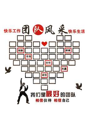 员工风采风办公室照片墙装饰贴纸