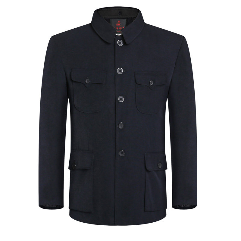 老年外套中山装男中老年套装爸爸装演出服老年人衣服中山服爷爷装