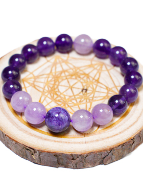 紫水晶原矿手串阿塞斯特莱
