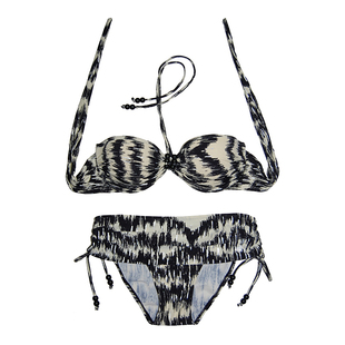 聚拢带钢托小胸性感洋气抹胸比基尼温泉分体泳衣钢圈女泳装bikini