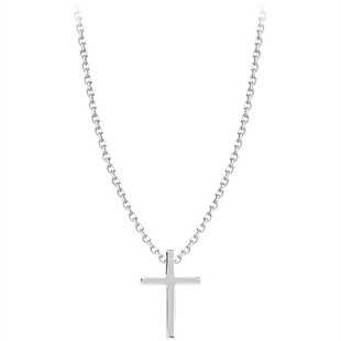 十字架酷girl简约吊坠S925纯银项链锁骨链学生日韩百搭女