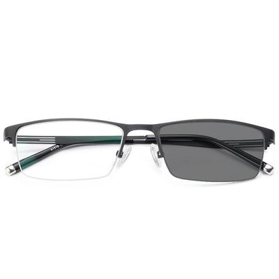 眼镜自动感光变色防蓝光男士半框