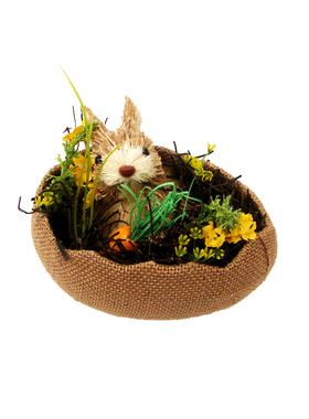 复活节兔子草编摆件田园风