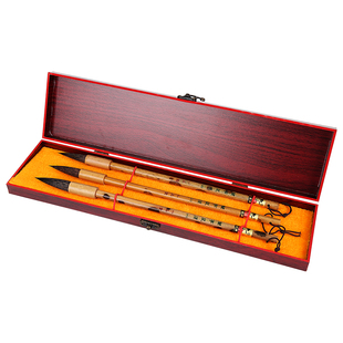 逸兴斋正品湘妃纯鼠须毛笔王羲之二王行草欧楷大楷 中楷楷书行书草书兰亭序田英章毛笔套装高档专业国画书法