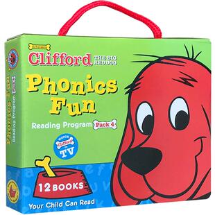 送音频英文原版【12册】 Clifford's Phonics Fun Box Set 4 大红狗克利福德系列：趣味拼读4 儿童英语启蒙绘本 幽默有趣 3-6岁