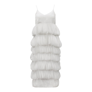 马尔代夫度假裙超仙女海边沙滩裙长款吊带裙露背长裙女夏 花瓣