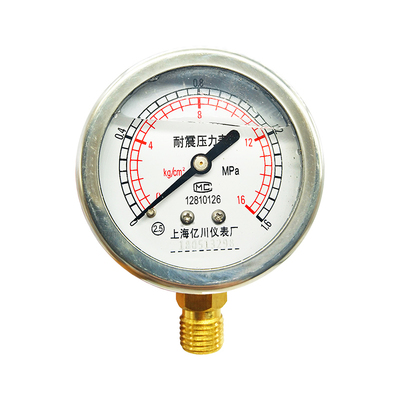 亿川 耐震抗震防震充油带油压力表YN60油压表气表全水表0-1.6MPA
