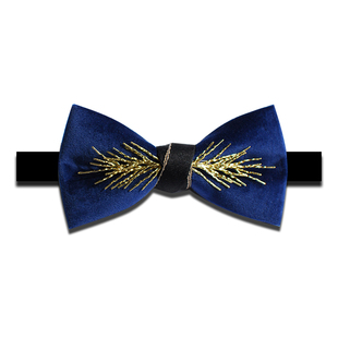 MERLIN高级金柳叶设计款结婚主持领结煲呔西欧聚会PARTY礼物