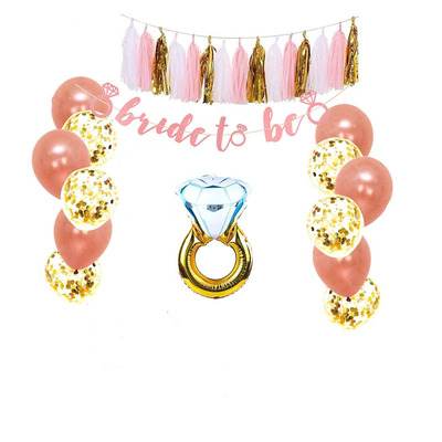 拉花新娘铝膜气球单身派对头饰