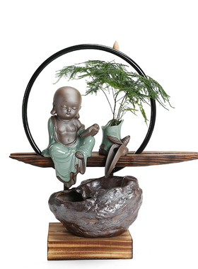 禅意风流水摆件如来雾化加湿器