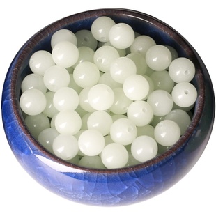 超亮夜明珠夜光石珠子散珠diy手串配件荧光永久发光手链串珠配饰