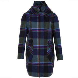 邢氏女装秋冬新款毛呢大衣女时尚连帽中长款大码修身显瘦呢子外套