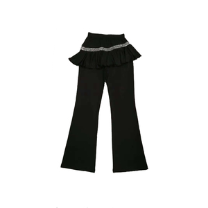 广场舞服装裙裤春秋季新款亮边长裤女成人拉丁舞裤子跳舞舞蹈演出