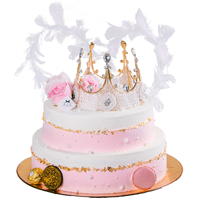 成都动物奶油女神皇冠生日蛋糕