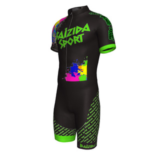 儿童速滑服定制夏季透气短袖成人骑行服男女团体比赛服训练轮滑服