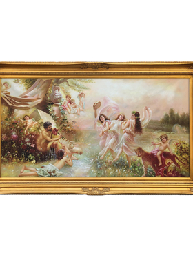 纯手绘欧式客厅装饰画人物油画