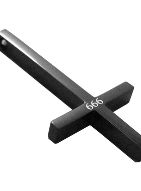 钛钢不锈钢666逆吊坠倒十字架