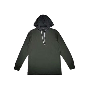 美国进口VOLCOM钻石 刺绣logo 透气薄款 长袖帽衫