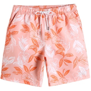 盖浪情侣速干宽松沙滩裤海边可下水五分度假运动男短裤休闲五分裤