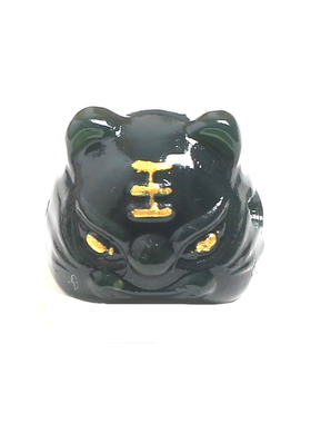 天然和田玉小老虎墨玉虎头diy