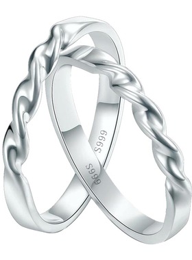 日韩风原创手工麻花表白情侣对戒