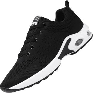 2025新款冬季男鞋子男士运动休闲百搭飞织青少年初中学生黑色潮鞋