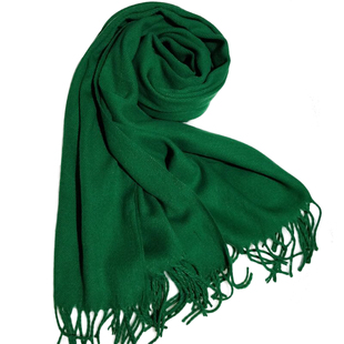 绿色围巾披肩两用秋冬新款加厚保暖仿羊绒大披肩纯色韩版男女送礼