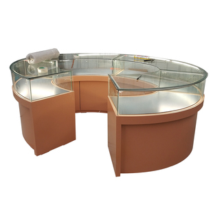 弧形玻璃展示柜圆形珠宝柜手表玻璃展柜台定做文物圆形环岛柜