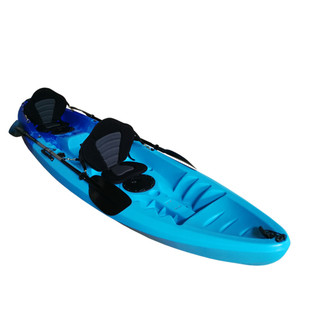 EK KAYAK家庭款2+1平台舟3人钓鱼独木舟加厚塑料钓鱼船双人皮划艇