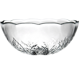 包邮皇冠磨砂玻璃碗水果盘果盆超大玻璃果盘面膜碗沙拉碗水果碗