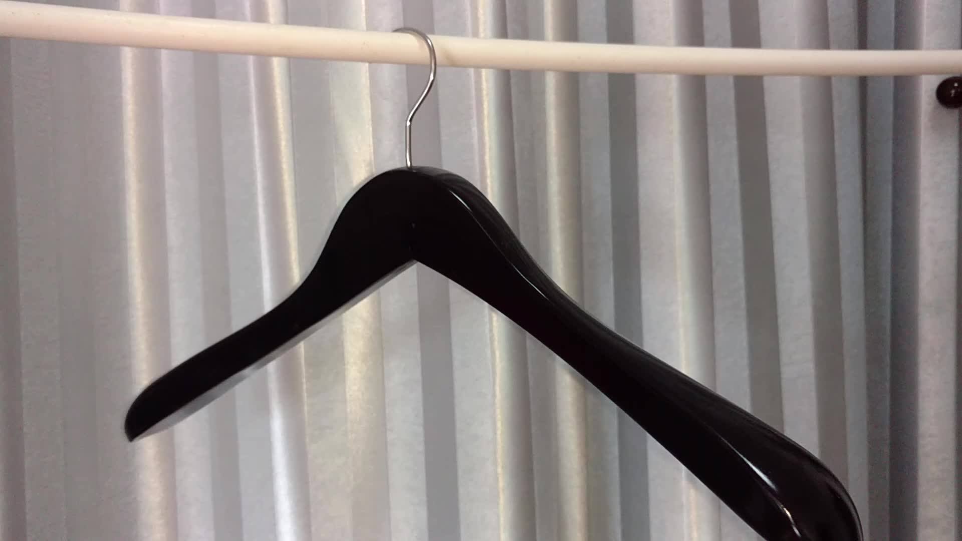 Oem Luxury Wide Shoulder Suit Wood Clothes Hanger With Wood Bar Buy