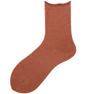 纯棉基础款堆堆袜韩版全棉松口纯棉高腰保暖学生文艺纯色女圆头袜