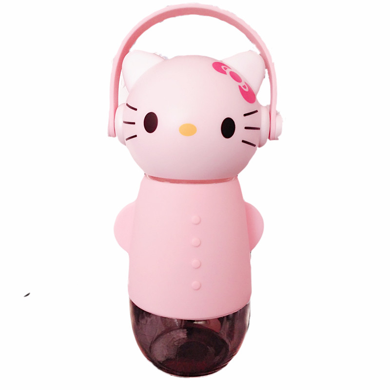 凯蒂猫日本便携卡通粉色玻璃杯