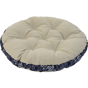 蓝印花布棉麻拼布蒲团薄坐垫瑜伽打坐地垫座椅垫复古水乡风情坐垫