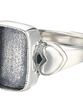 diy纯银镶嵌蜜蜡琥珀戒指空托