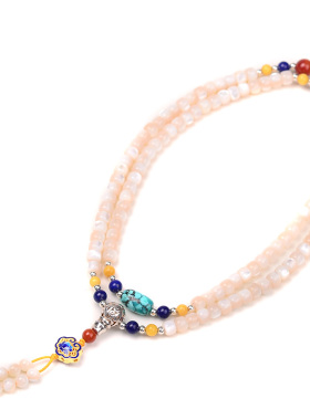 天然螺钿佛珠手链藏式佛珠宫廷风