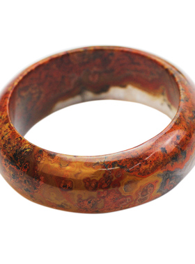 国红加宽加厚玉石女士百搭风手镯