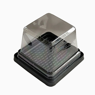 一次性蛋糕盒 吸塑盒 正方形黑底透明班戟盒 西点盒 芝士盒 100只