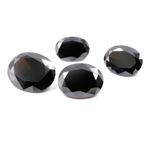 天然黑尖晶石椭圆形蛋形戒面宝石原石耳钉戒指镶嵌黑色主配石diy