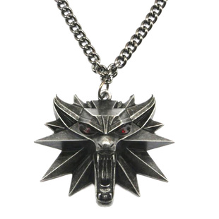 优质 巫师3狂猎同款项链 吊坠 猎魔人项链 昆特牌3金属立体狼头