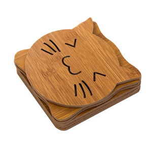 日式木制餐垫卡通锅碗隔热垫餐桌垫防烫锅垫家用防滑菜盘碗垫杯垫