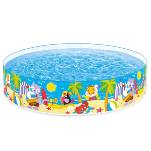 正品INTEX硬胶水池儿童家庭游泳池钓鱼池戏水池养鱼池加厚免充气