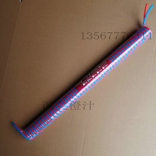 PU双排气动伸缩软管 4红兰6m螺旋气管两根并排 双色并联弹簧管