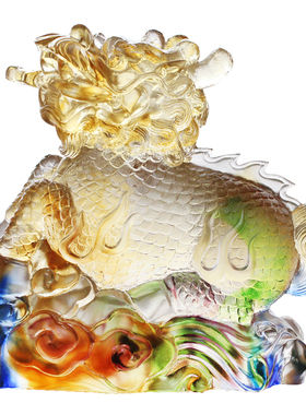 古法琉璃招财居家高档麒麟摆件