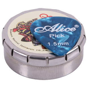 正品爱丽丝盒装吉他拨片彩色铁盒装赛璐璐电吉他pick弹片防滑个性