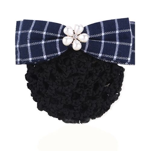 韩版护士头花女 职业工作发网套酒店银行服务员蝴蝶结盘发夹网兜