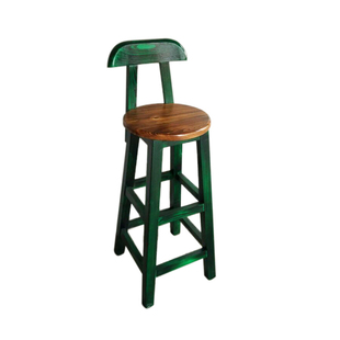 复古实木吧凳吧台椅 实木酒吧凳酒吧椅 高脚凳高脚椅 部分包邮03